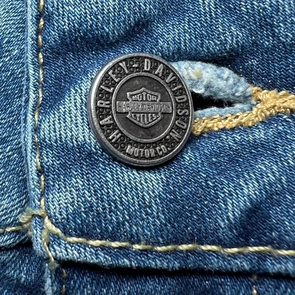 Harley Davidson Womens Size 20W Skinny Blue Jeans Denim Biker Casual Motorcycle - Picture 13 of 16